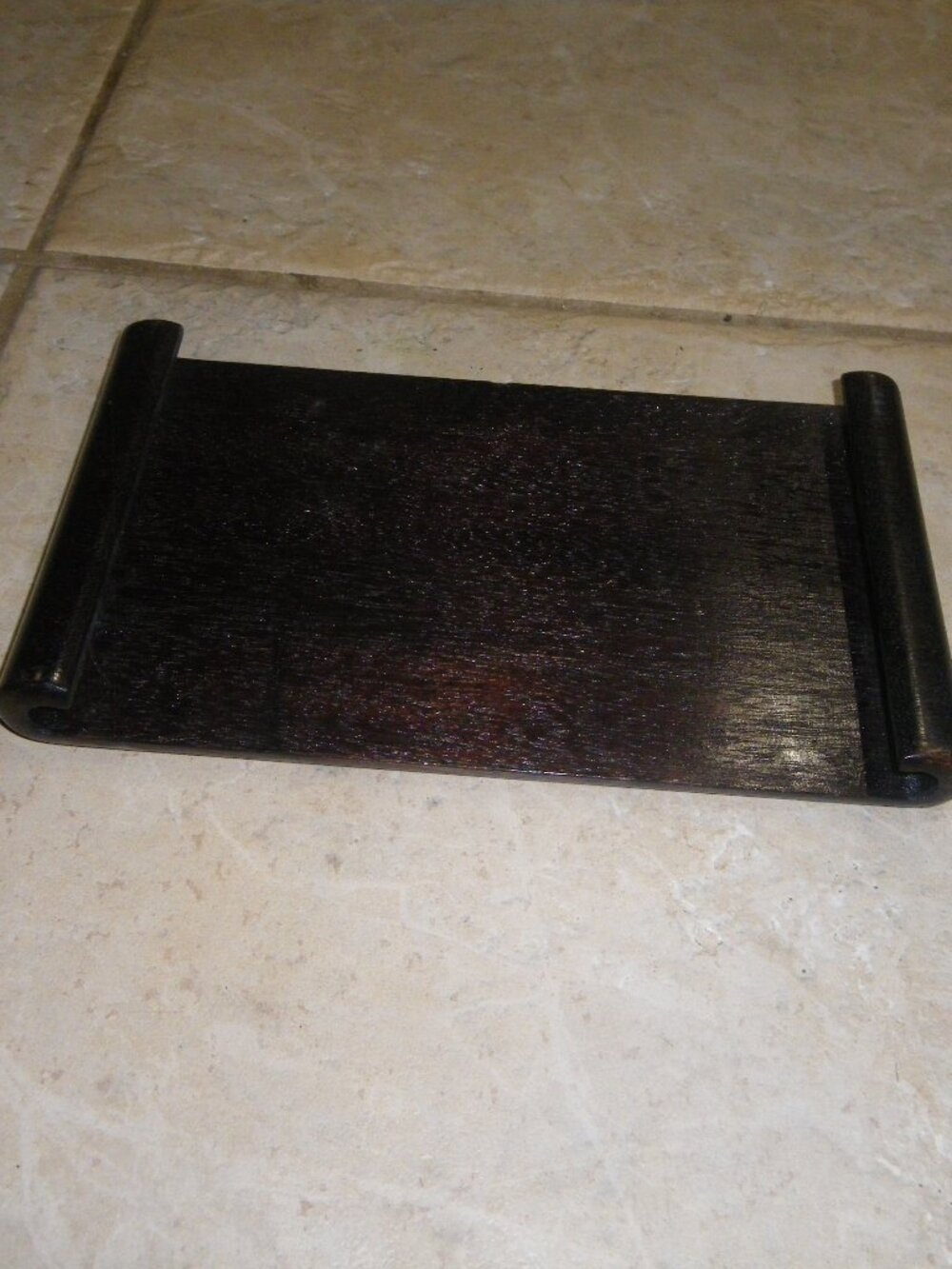 Vintage Wooden Display Tray w/ Curled Sides Decor